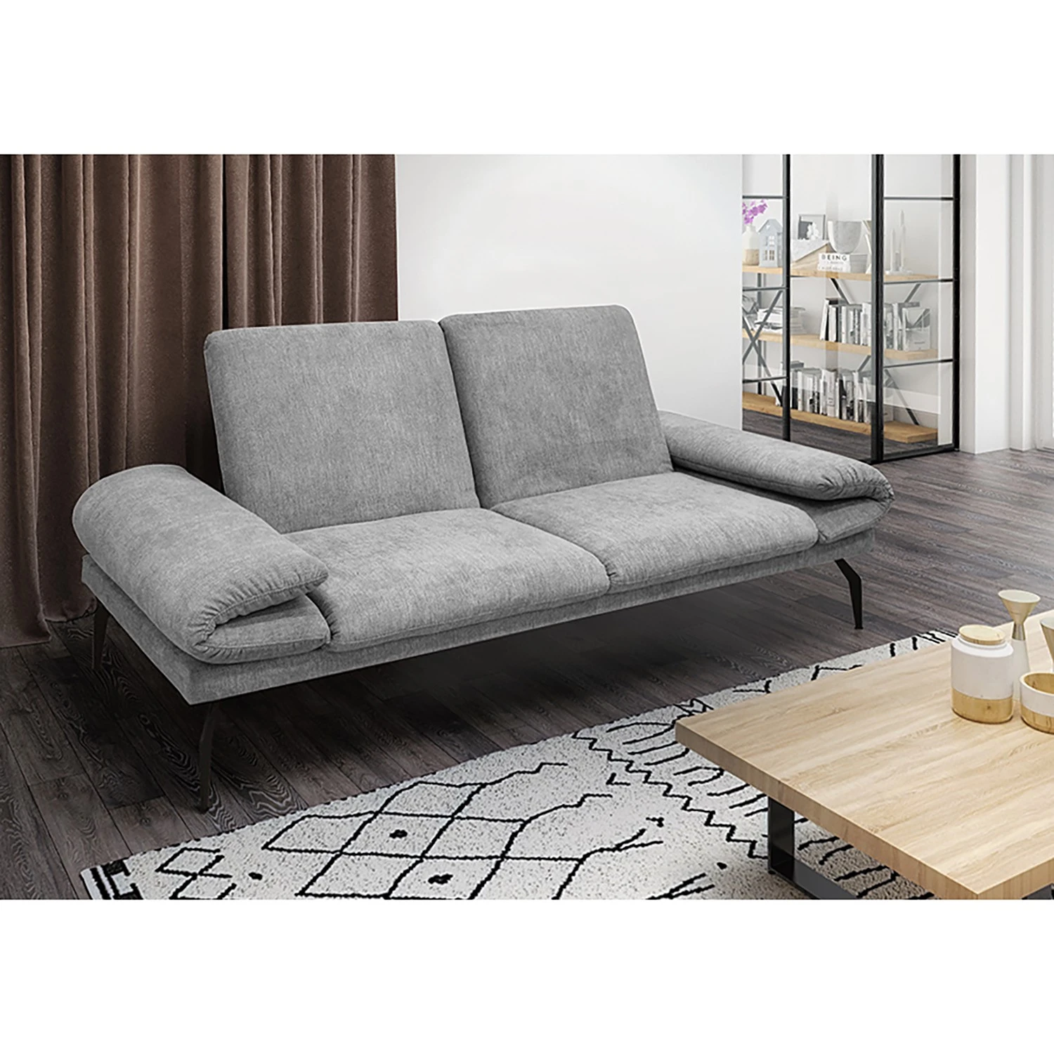 Loftscape Schlafsofa Morell I - Webstoff - Platin 3 Loftscape Schlafsofa Morell I - Webstoff - Platin – Bild 3