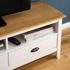 Maison Belfort TV-Lowboard Rivery - Kiefer massiv - Weiß -Wohnzimmermöbel boutique en ligne 1000187577 201111 14522700017 DETAILS P000000001000187577