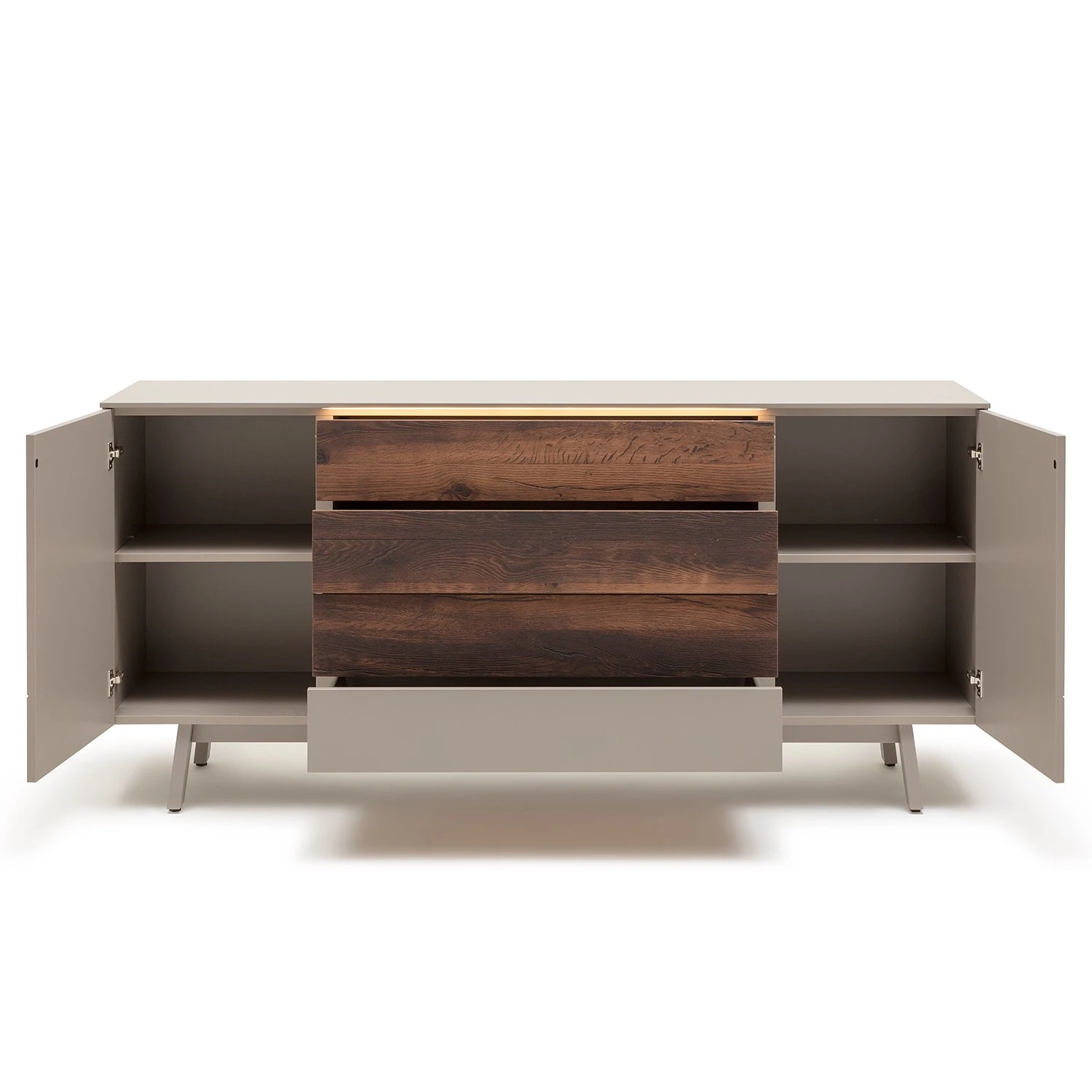 GWINNER Sideboard Misano - Saharagrau / Balkeneiche - Mit Beleuchtung 3 GWINNER Sideboard Misano - Saharagrau / Balkeneiche - Mit Beleuchtung – Bild 3