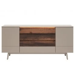 GWINNER Sideboard Misano - Saharagrau / Balkeneiche - Mit Beleuchtung