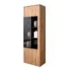 GWINNER Standvitrine Style - Echtholzfurnier / Metall - Eiche / Anthrazit