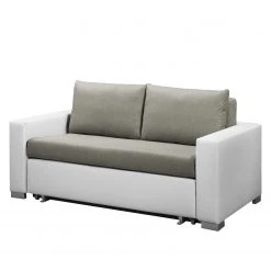 Fredriks Schlafsofa Latina XXI - Kunstleder / Flachgewebe - Weiß / Grau - Breite: 150 cm
