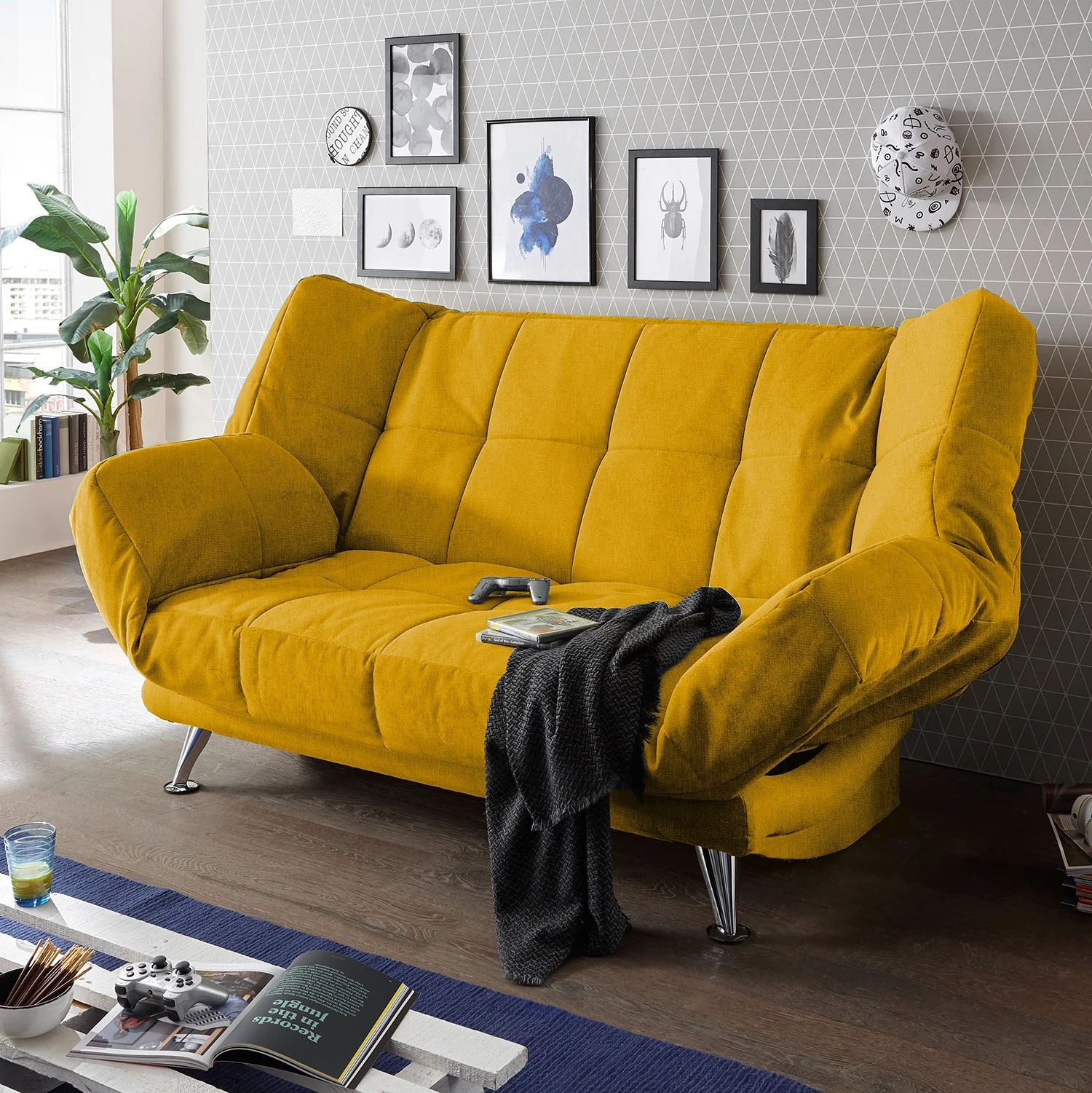 Fredriks Schlafsofa Bolans - Microfaser - Microfaser Ranu: Senfgelb 3 Fredriks Schlafsofa Bolans - Microfaser - Microfaser Ranu: Senfgelb – Bild 3