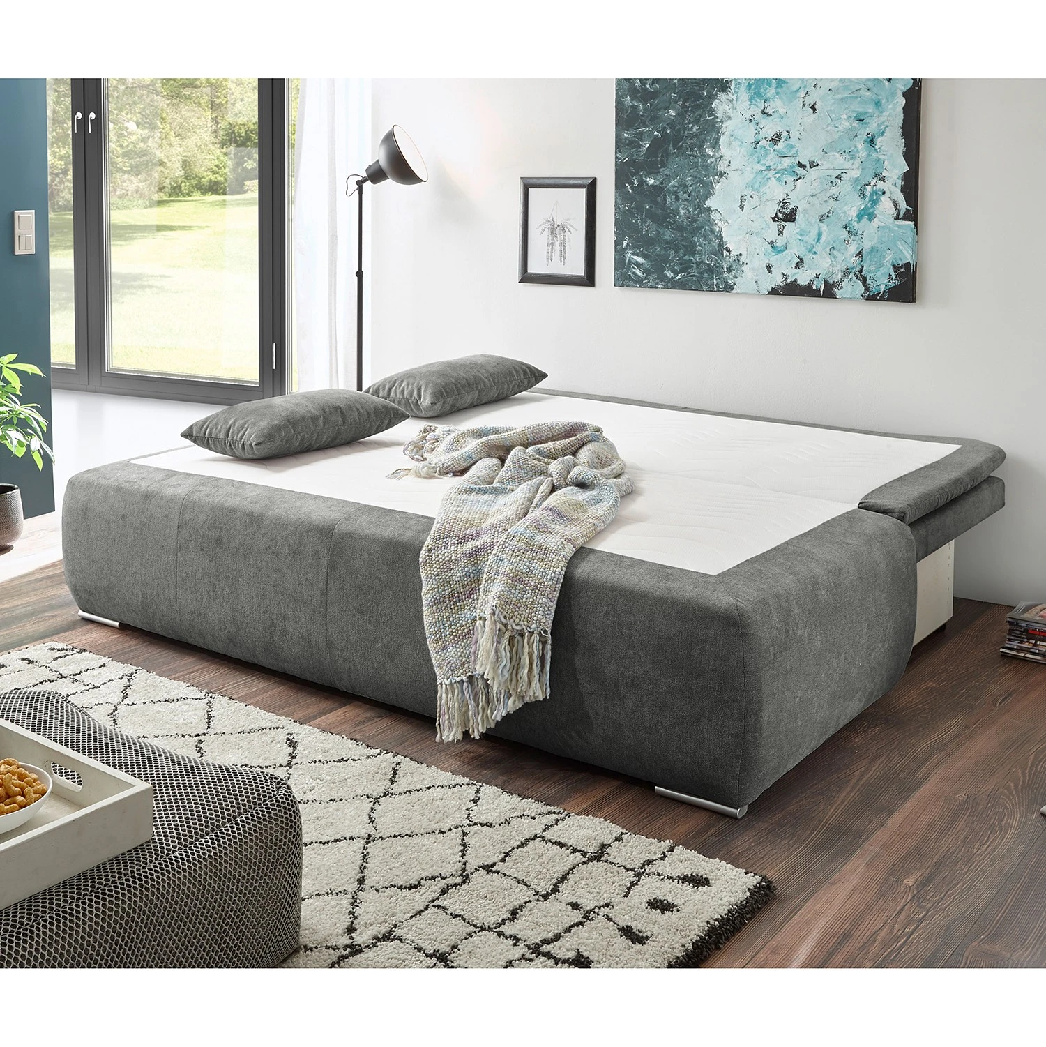 Fredriks Schlafsofa Zelaya - Microfaser - Microfaser Ranu: Dunkelgrau 4 Fredriks Schlafsofa Zelaya - Microfaser - Microfaser Ranu: Dunkelgrau – Bild 4