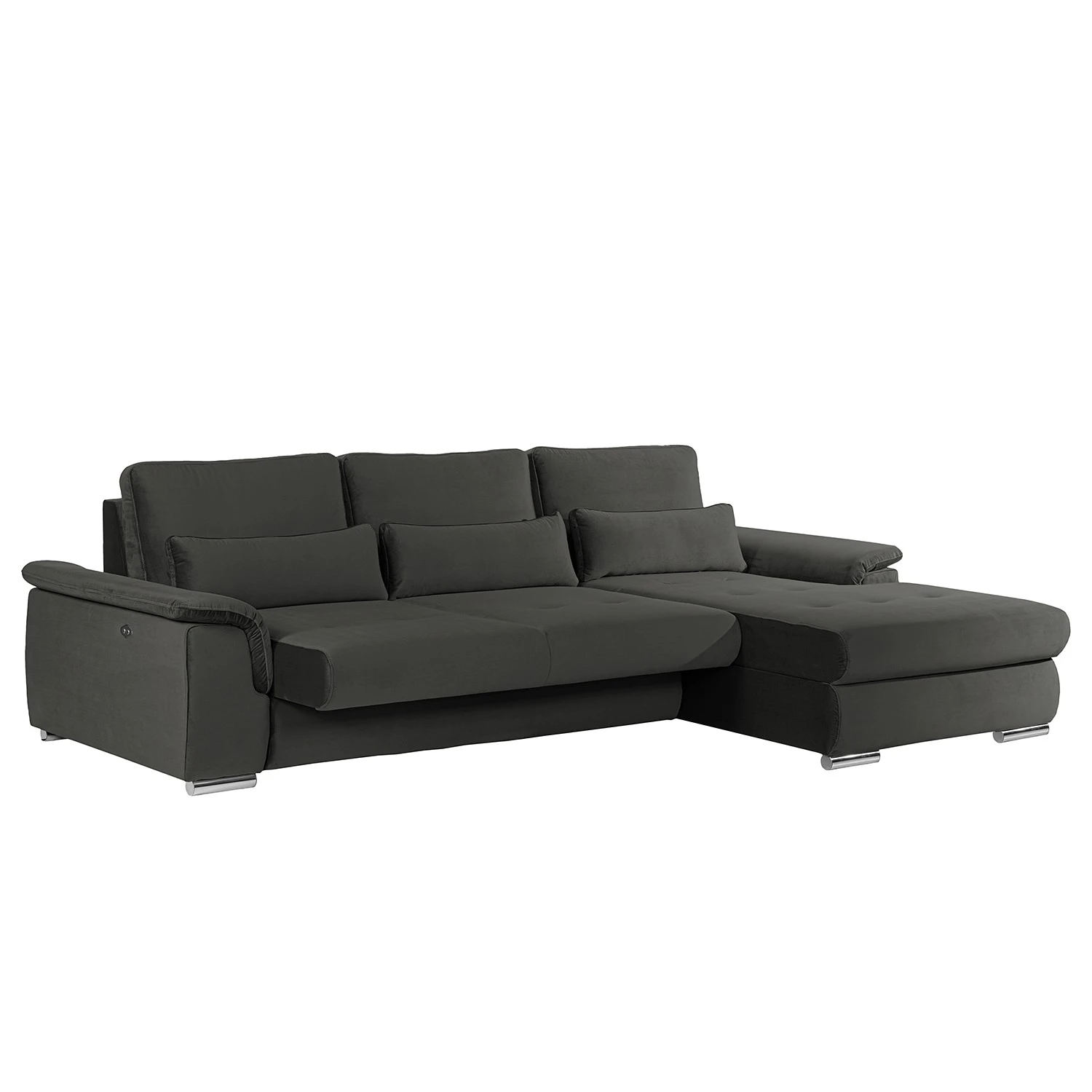 Loftscape Ecksofa Renay I - Samt Ravi: Anthrazit - Longchair davorstehend rechts 2 Loftscape Ecksofa Renay I - Samt Ravi: Anthrazit - Longchair davorstehend rechts – Bild 2