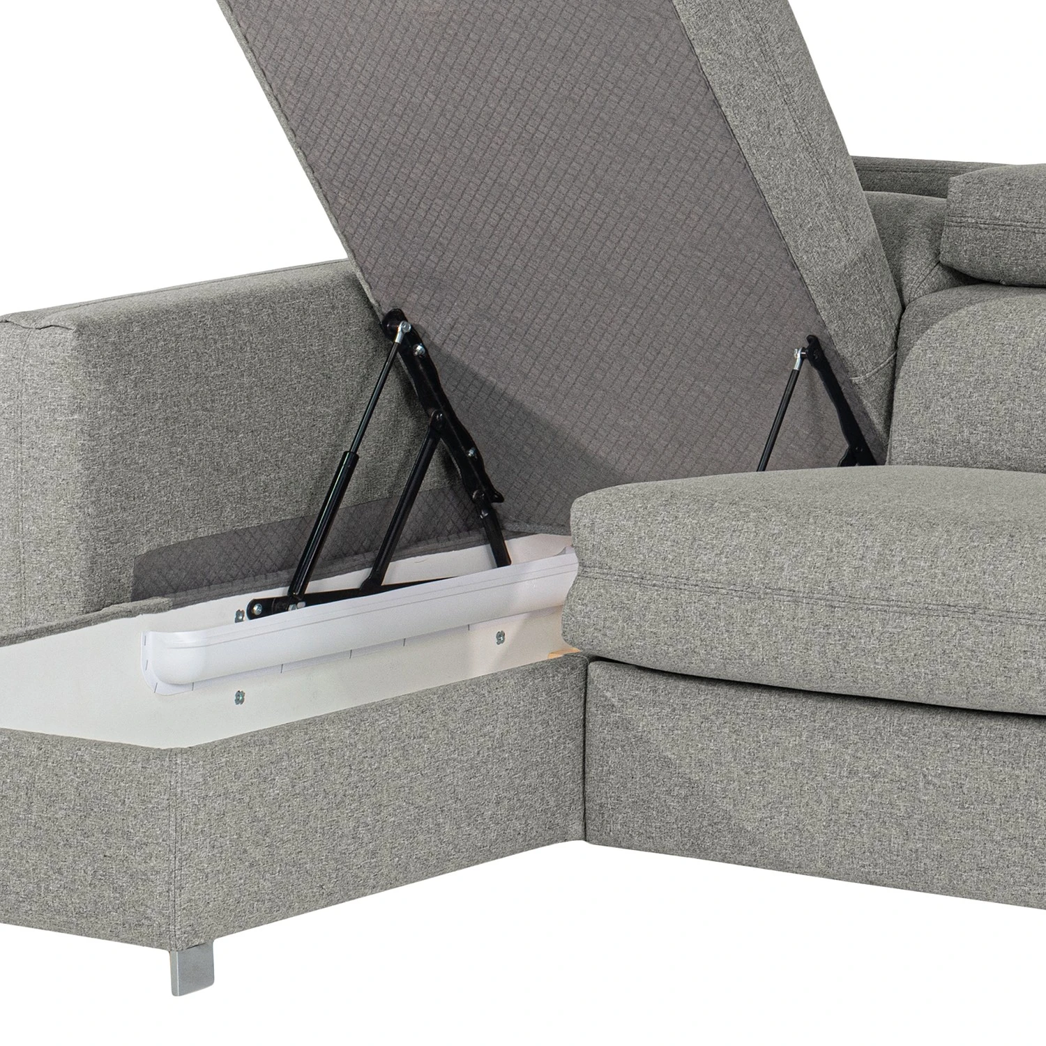 Loftscape Ecksofa Wissant I - Antiklederlook - Webstoff Confia: Hellgrau 12 Loftscape Ecksofa Wissant I - Antiklederlook - Webstoff Confia: Hellgrau – Bild 12