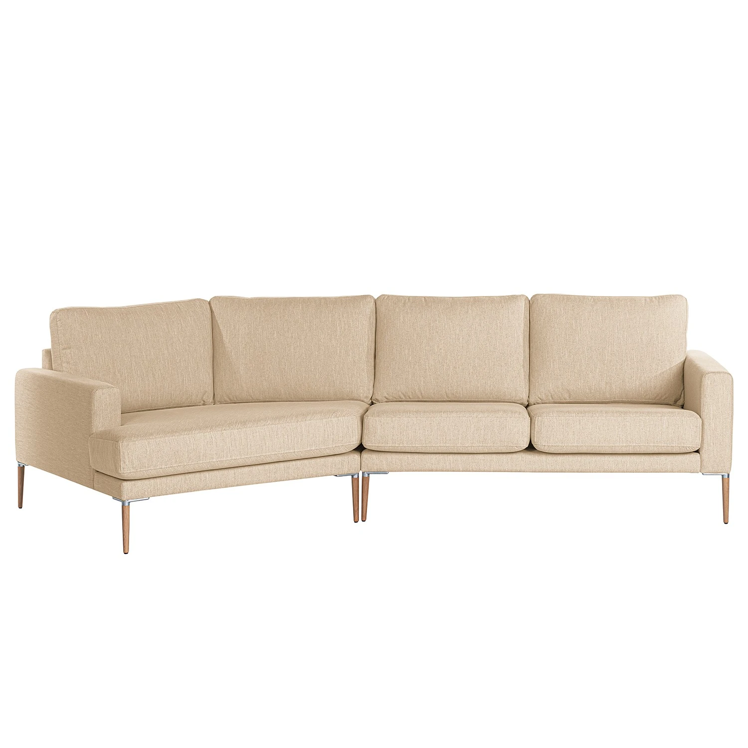 Norrwood Ecksofa Sauvo I - Samt - Webstoff Meara: Beige - Longchair davorstehend links 3 Norrwood Ecksofa Sauvo I - Samt - Webstoff Meara: Beige - Longchair davorstehend links – Bild 3