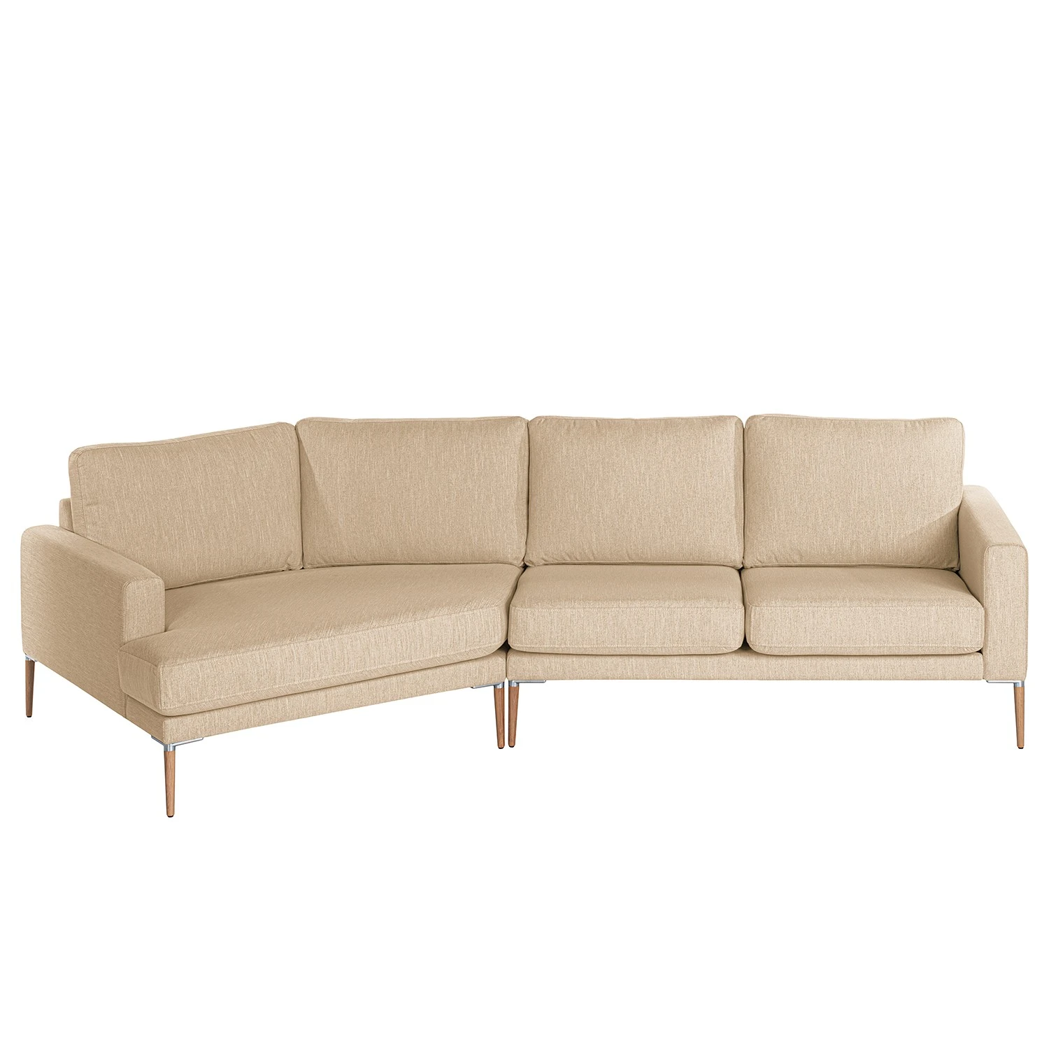 Norrwood Ecksofa Sauvo I - Samt - Webstoff Meara: Beige - Longchair davorstehend links 8 Norrwood Ecksofa Sauvo I - Samt - Webstoff Meara: Beige - Longchair davorstehend links – Bild 8