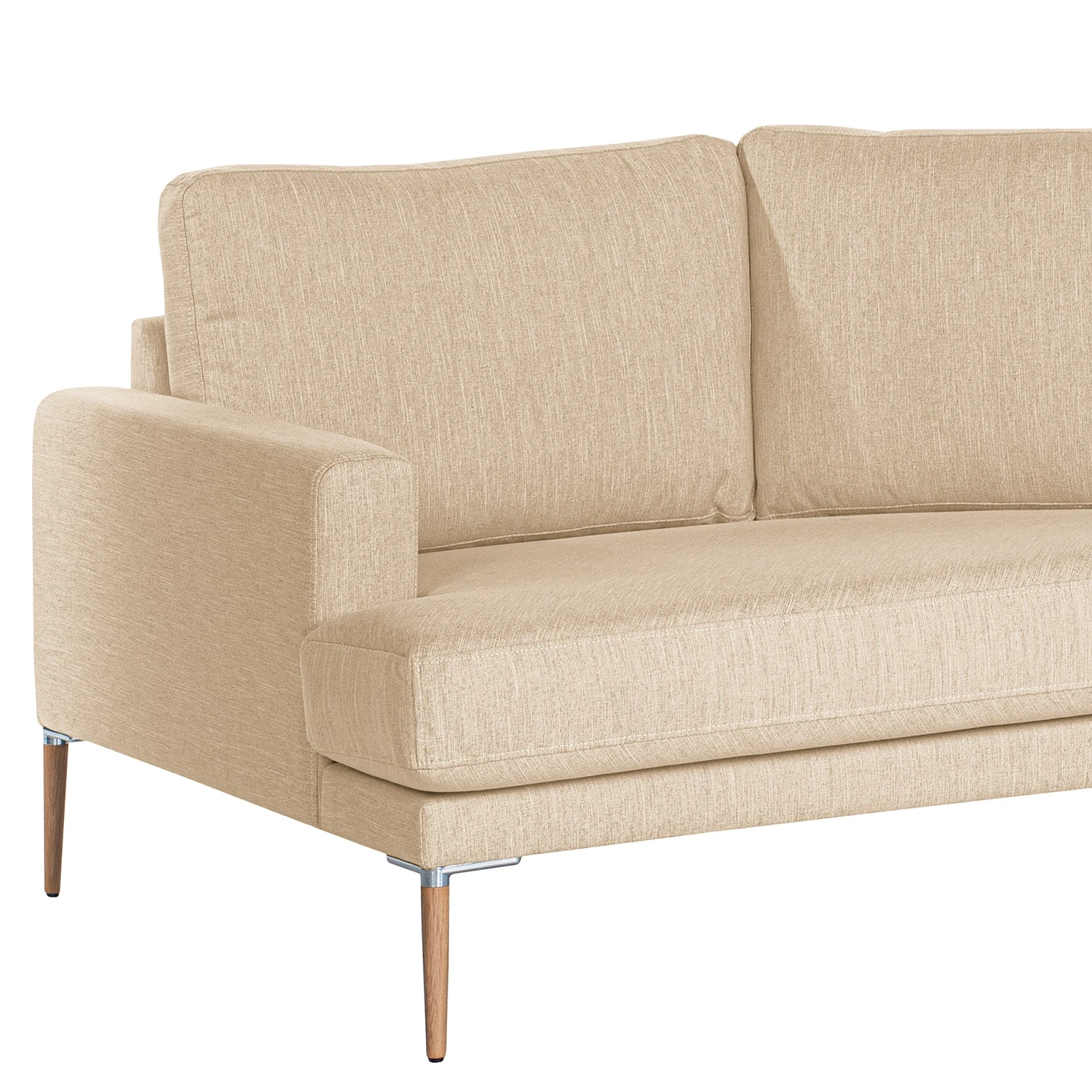 Norrwood Ecksofa Sauvo I - Samt - Webstoff Meara: Beige - Longchair davorstehend links 10 Norrwood Ecksofa Sauvo I - Samt - Webstoff Meara: Beige - Longchair davorstehend links – Bild 10