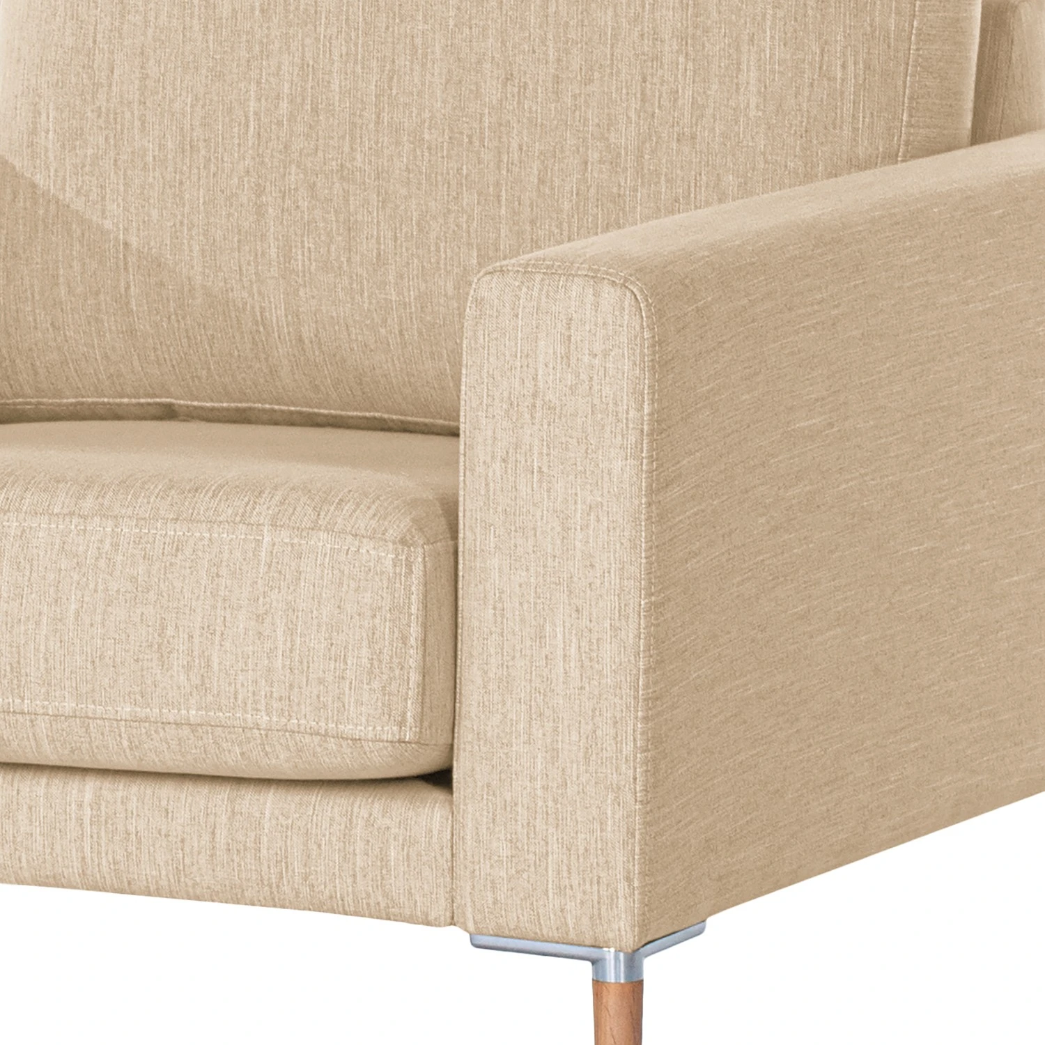 Norrwood Ecksofa Sauvo I - Samt - Webstoff Meara: Beige - Longchair davorstehend links 13 Norrwood Ecksofa Sauvo I - Samt - Webstoff Meara: Beige - Longchair davorstehend links – Bild 13