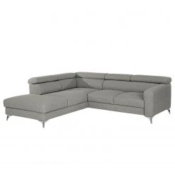 Loftscape Ecksofa Nonza II - Webstoff - Lichtgrau - Ottomane davorstehend links