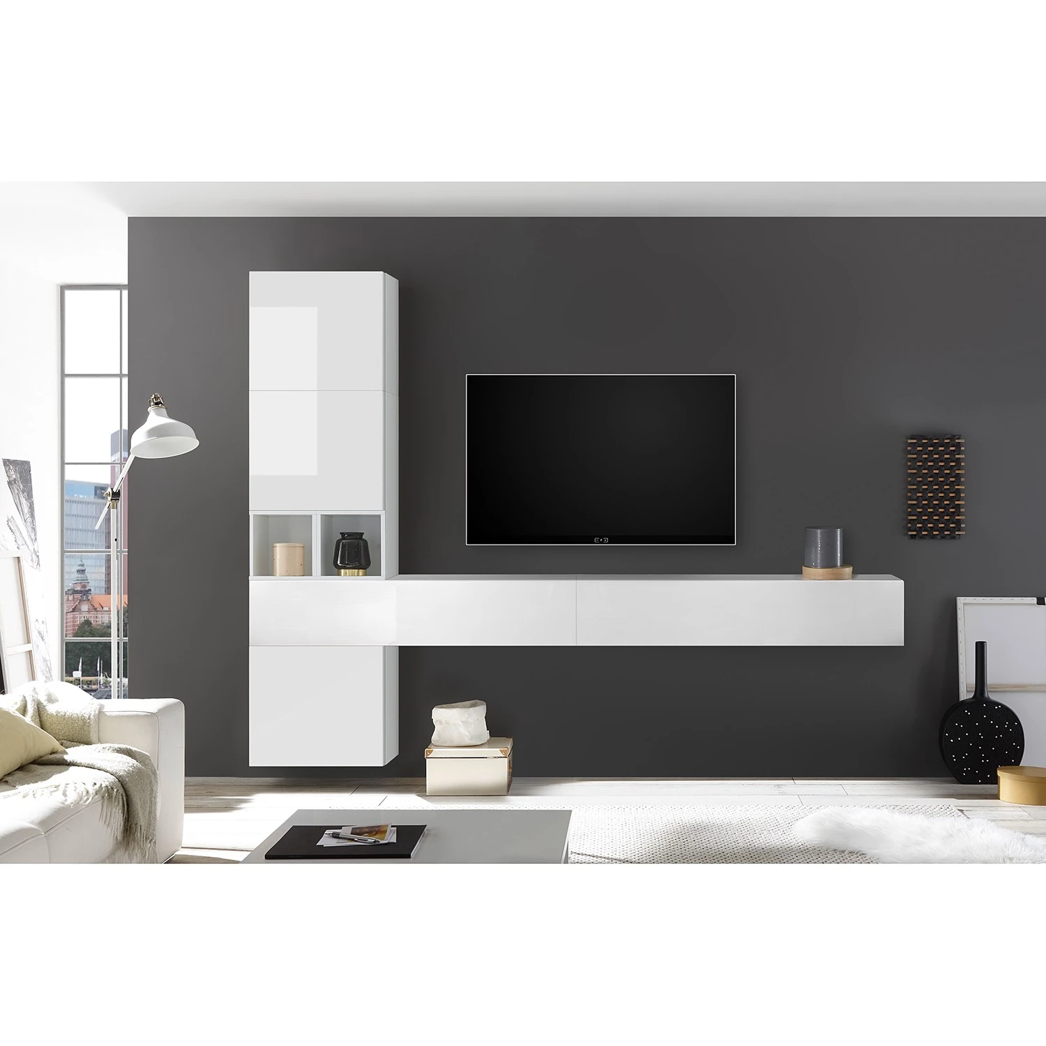 LC Spa Wohnwand Infinity III (7-teilig) - Hochglanz Weiß 2 LC Spa Wohnwand Infinity III (7-teilig) - Hochglanz Weiß – Bild 2