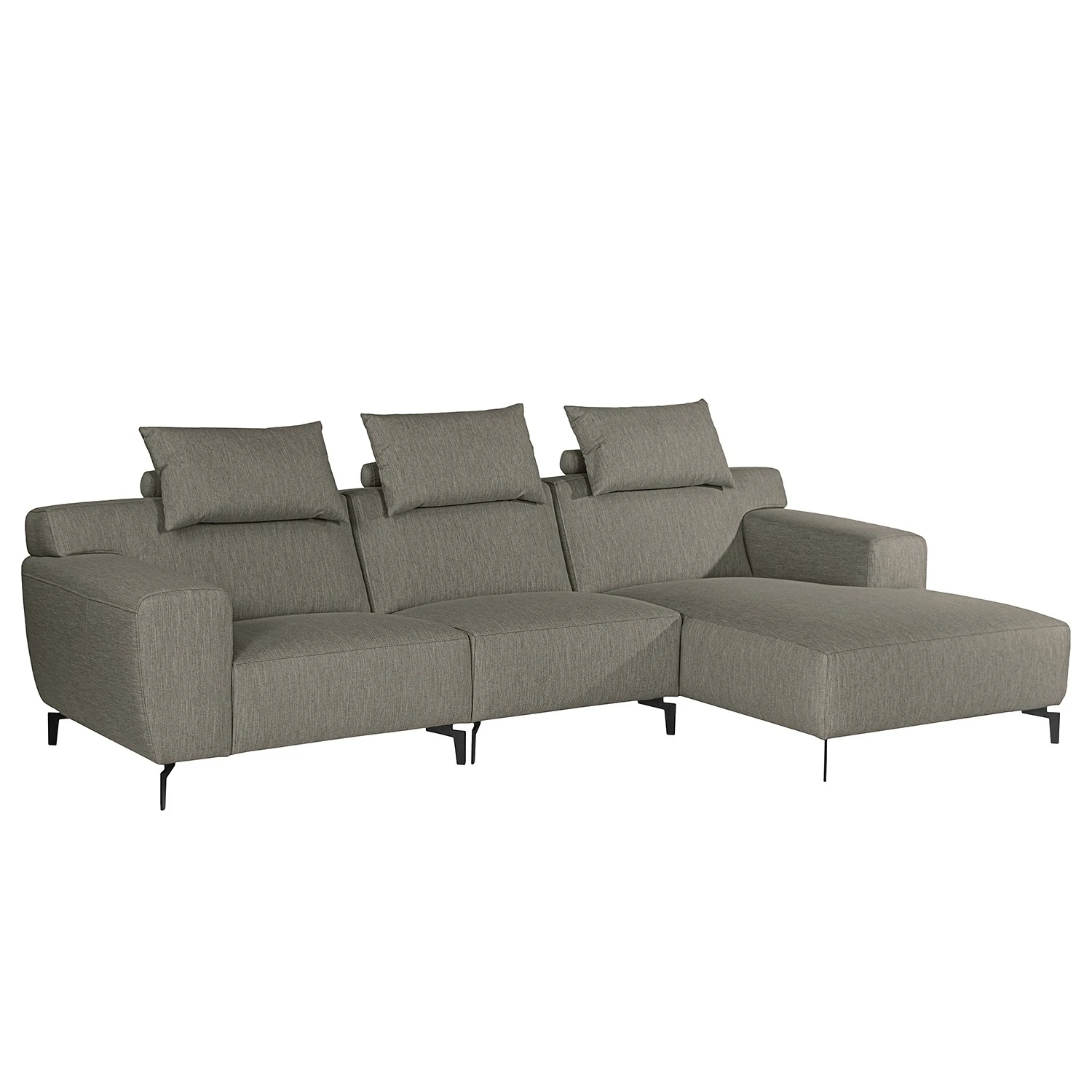 Loftscape Ecksofa Manot I - Webstoff - Grau - Longchair davorstehend rechts - Sitztiefenverstellung 1 Loftscape Ecksofa Manot I - Webstoff - Grau - Longchair davorstehend rechts - Sitztiefenverstellung