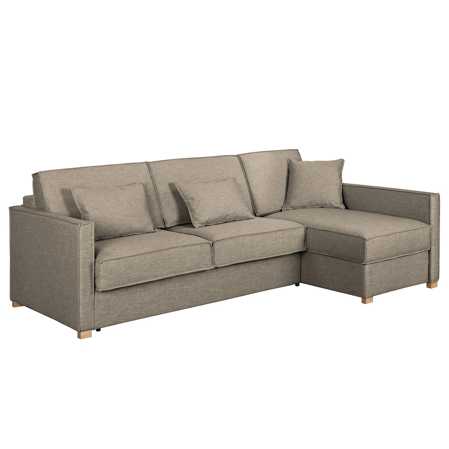 Fredriks Ecksofa Posio - Webstoff - Matt Sandgrau - Longchair davorstehend rechts 1 Fredriks Ecksofa Posio - Webstoff - Matt Sandgrau - Longchair davorstehend rechts