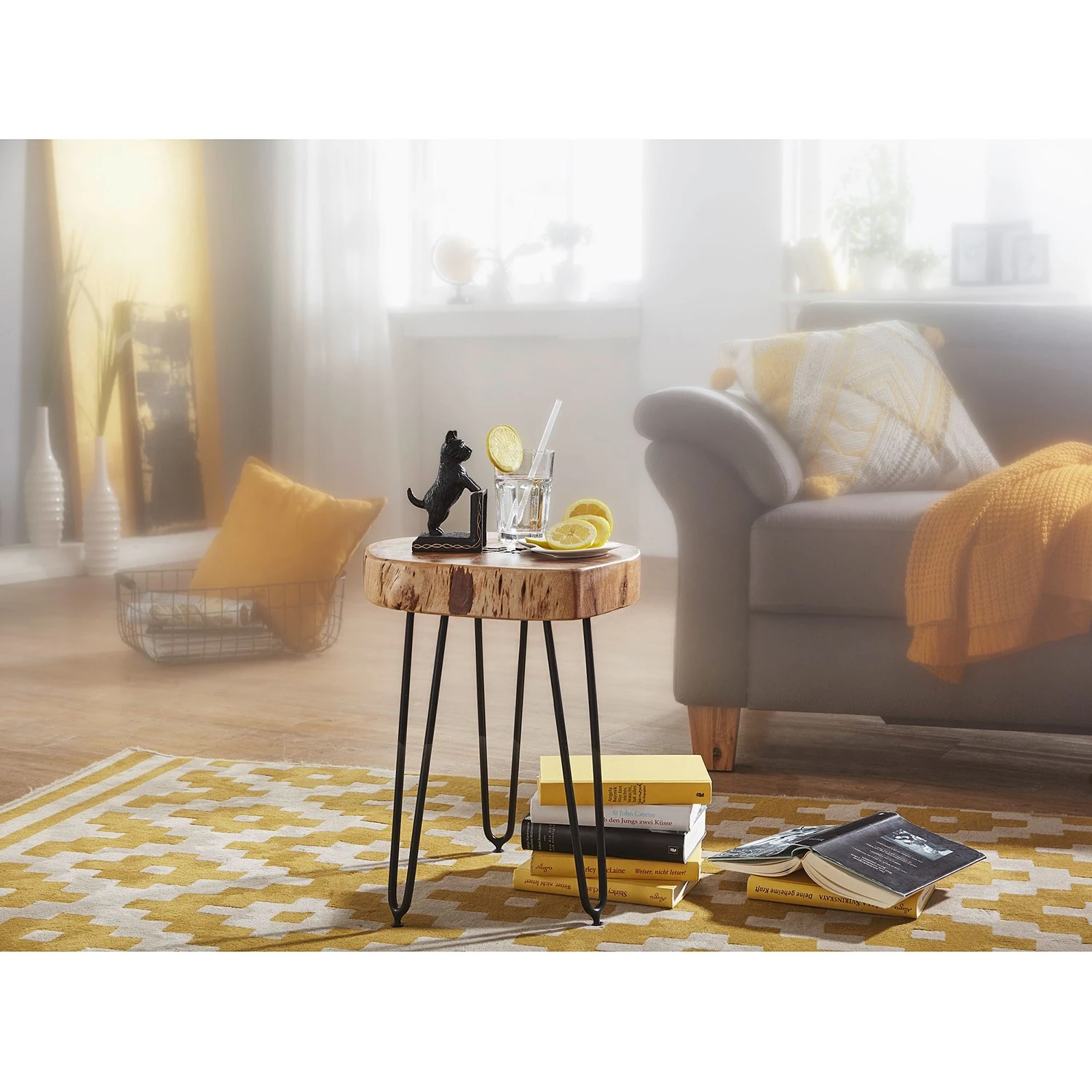 Naturoo Beistelltisch Culpeper - Akazie massiv / Metall - Akazie / Schwarz 2 Naturoo Beistelltisch Culpeper - Akazie massiv / Metall - Akazie / Schwarz – Bild 2