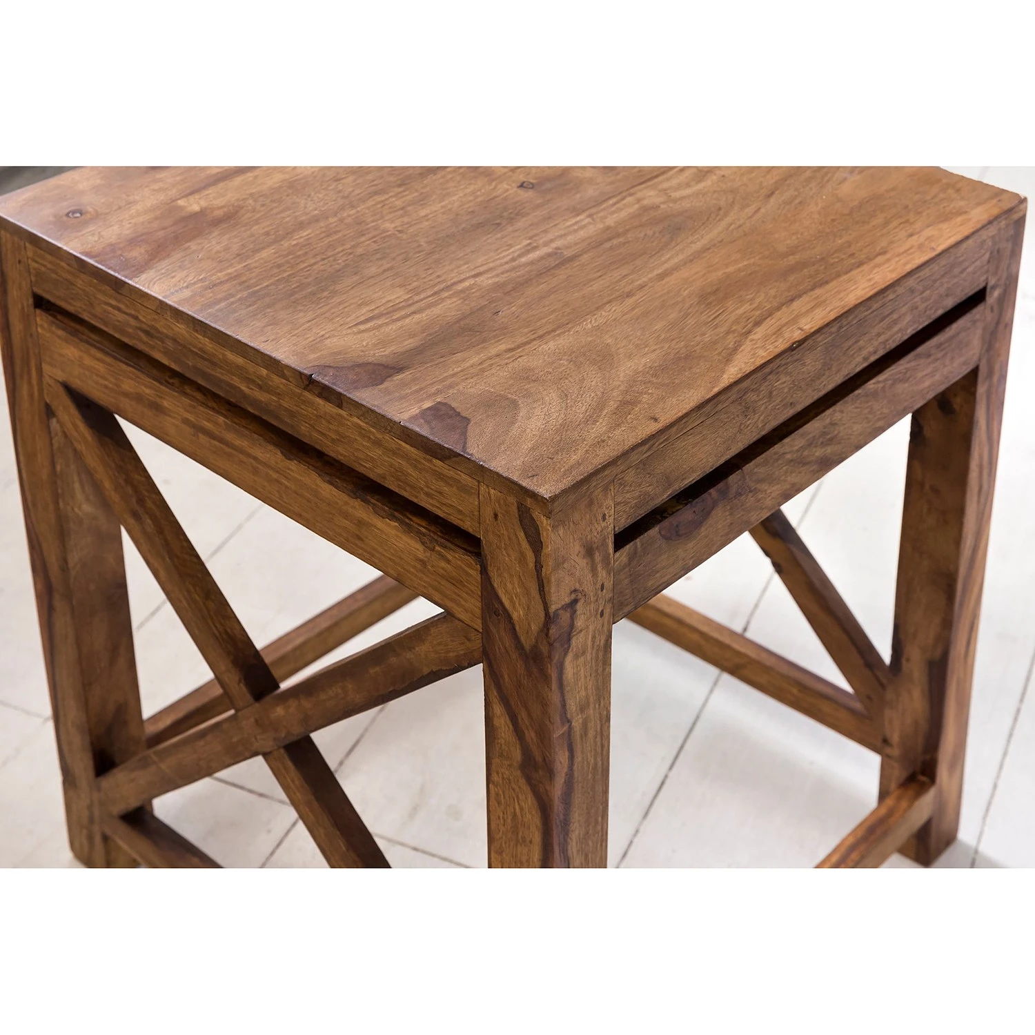 Naturoo Beistelltisch Ridgely (2er-Set) - Sheesham massiv 4 Naturoo Beistelltisch Ridgely (2er-Set) - Sheesham massiv – Bild 4