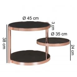 Jack & Alice Beistelltisch Cotopaxi - Glas / Metall - Schwarz / Kupfer -Wohnzimmermöbel boutique en ligne 1000194268 200108 10055000407 SKETCH DETAILS P000000001000194268 sketch
