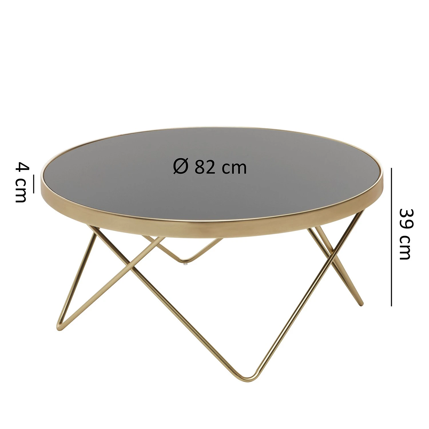 Jack & Alice Couchtisch Morgan - Glas / Metall - Schwarz / Gold 6 Jack & Alice Couchtisch Morgan - Glas / Metall - Schwarz / Gold – Bild 6