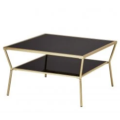 Jack & Alice Couchtisch Ballyboe - Glas / Metall - Schwarz / Gold