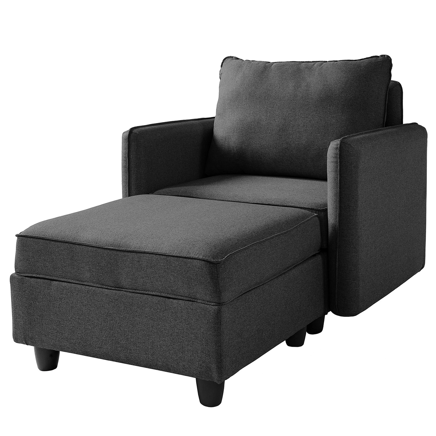 Fredriks XXL-Sessel Lavara - Webstoff - Dunkelgrau 1 Fredriks XXL-Sessel Lavara - Webstoff - Dunkelgrau