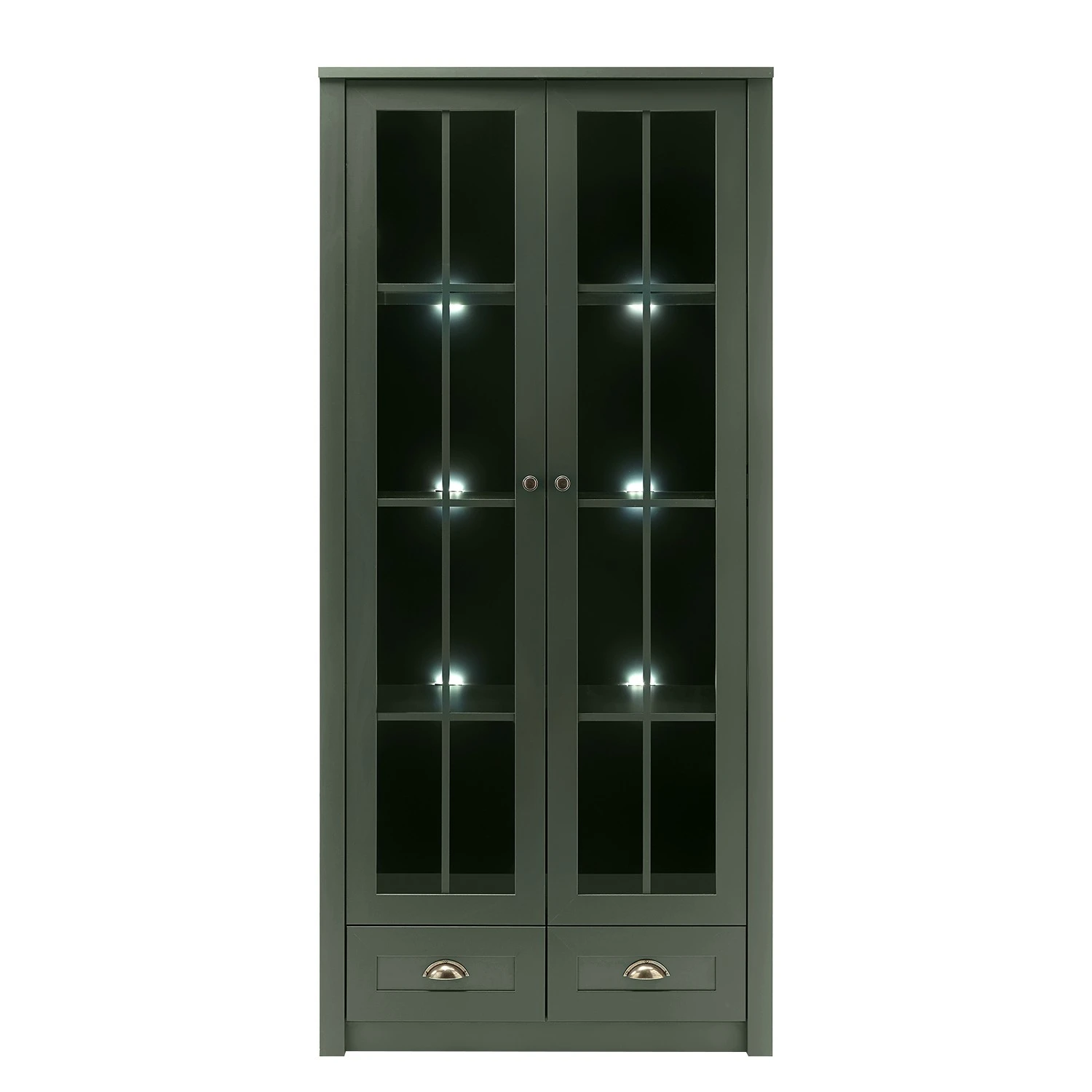 Ridgevalley Vitrinenschrank Beauville - Moosgrün / Gold 5 Ridgevalley Vitrinenschrank Beauville - Moosgrün / Gold – Bild 5