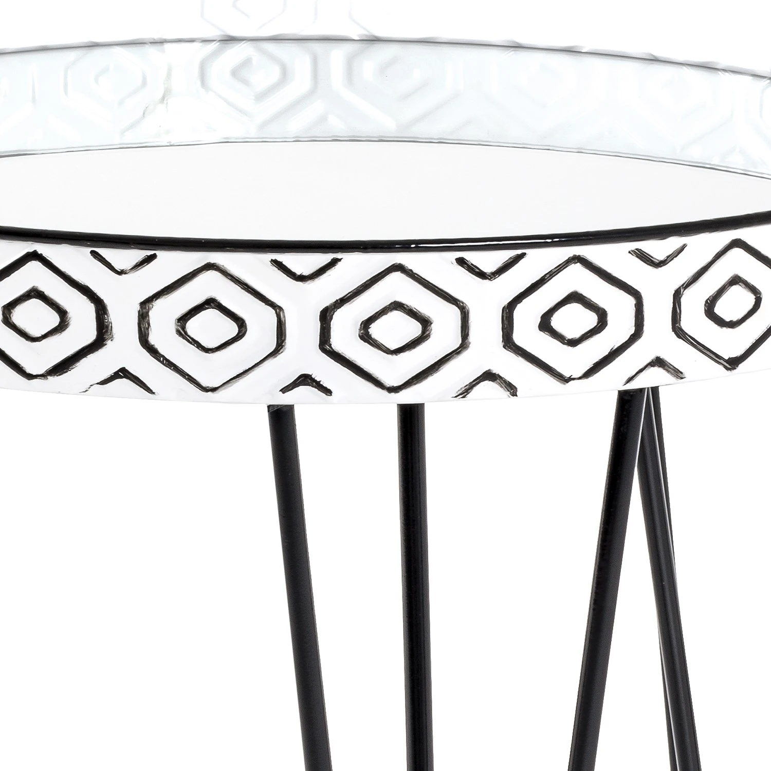 Norrwood Beistelltisch Ponemah - Glas / Stahl - Schwarz / Weiß 4 Norrwood Beistelltisch Ponemah - Glas / Stahl - Schwarz / Weiß – Bild 4