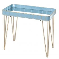 Norrwood Beistelltisch Krokvik III - Glas / Metall - Hellblau / Sandgrau