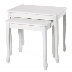 Ridgevalley Beistelltisch Lysekil (2er-Set) - Kiefer teilmassiv - Weiß