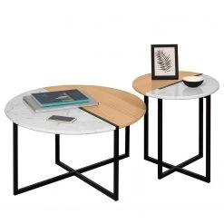 Temahome Couchtisch Sonata - Marmor / Stahl - Eiche / Weiß -Wohnzimmermöbel boutique en ligne 1000198865 191209 09463100056 DETAILS P000000001000198865