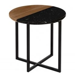 Temahome Beistelltisch Sonata - Marmor / Stahl - Walnuss / Schwarz -Wohnzimmermöbel boutique en ligne 1000198867 191209 09463400078 DETAILS P000000001000198867