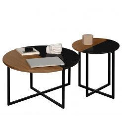 Temahome Beistelltisch Sonata - Marmor / Stahl - Walnuss / Schwarz -Wohnzimmermöbel boutique en ligne 1000198867 191209 09463500082 DETAILS P000000001000198867