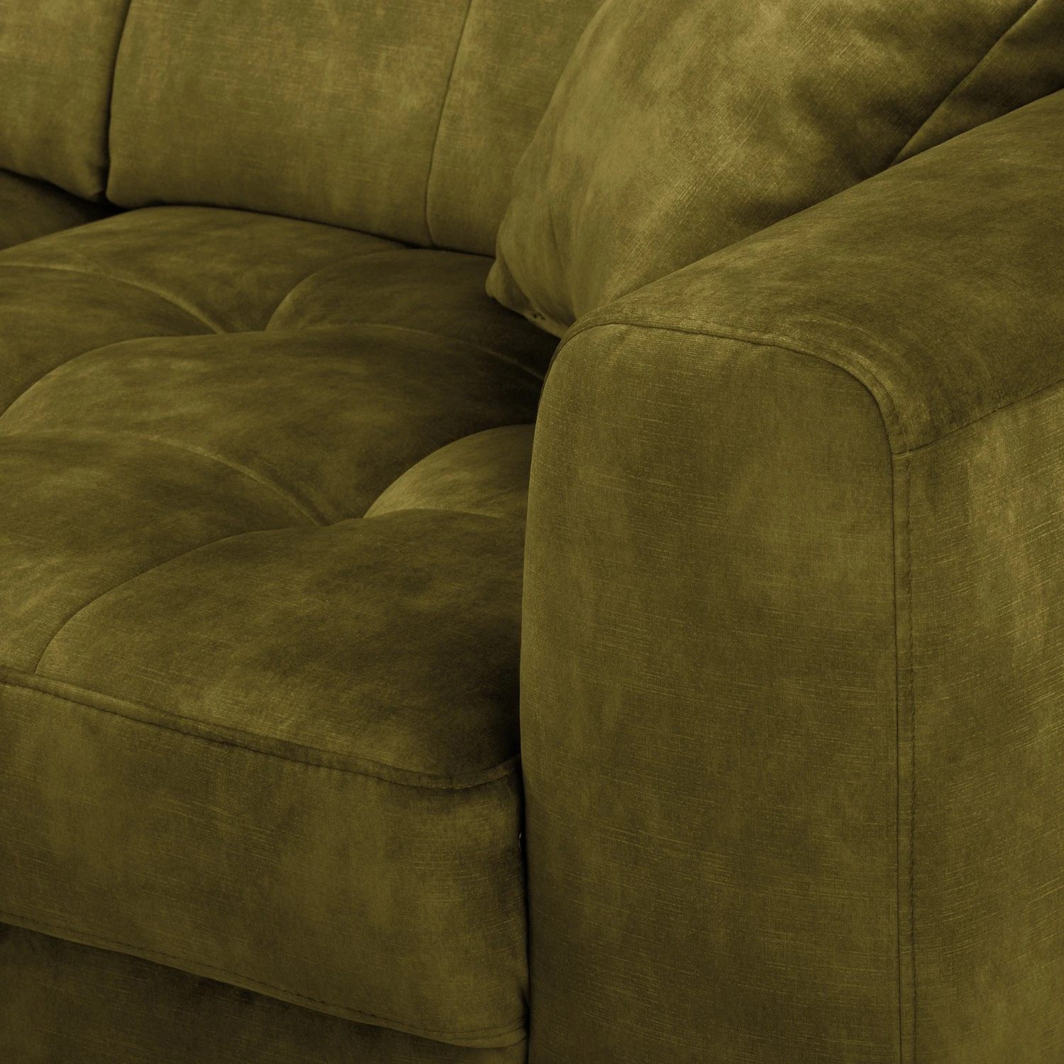 Fredriks Ecksofa Atmore - Samt - Olivgelb - Longchair davorstehend links 8 Fredriks Ecksofa Atmore - Samt - Olivgelb - Longchair davorstehend links – Bild 8