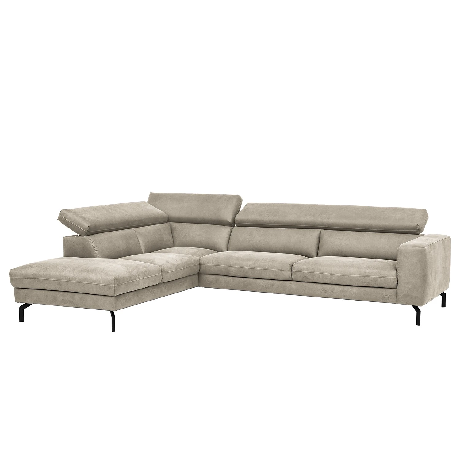 Fredriks Ecksofa Brodi - Microfaser - Lichtgrau - Ottomane davorstehend links 5 Fredriks Ecksofa Brodi - Microfaser - Lichtgrau - Ottomane davorstehend links – Bild 5