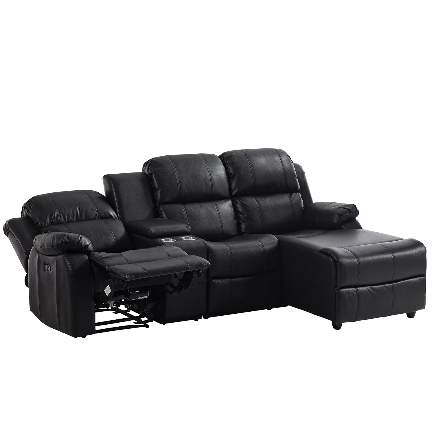 Modoform Ecksofa Mendis - Kunstleder - Schwarz - Ottomane davorstehend rechts 3 Modoform Ecksofa Mendis - Kunstleder - Schwarz - Ottomane davorstehend rechts – Bild 3