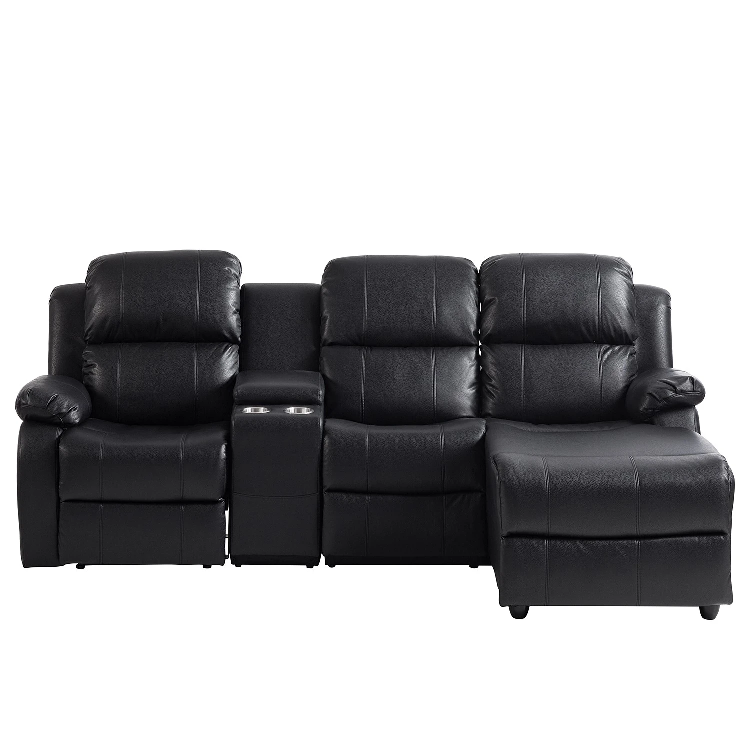 Modoform Ecksofa Mendis - Kunstleder - Schwarz - Ottomane davorstehend rechts 4 Modoform Ecksofa Mendis - Kunstleder - Schwarz - Ottomane davorstehend rechts – Bild 4