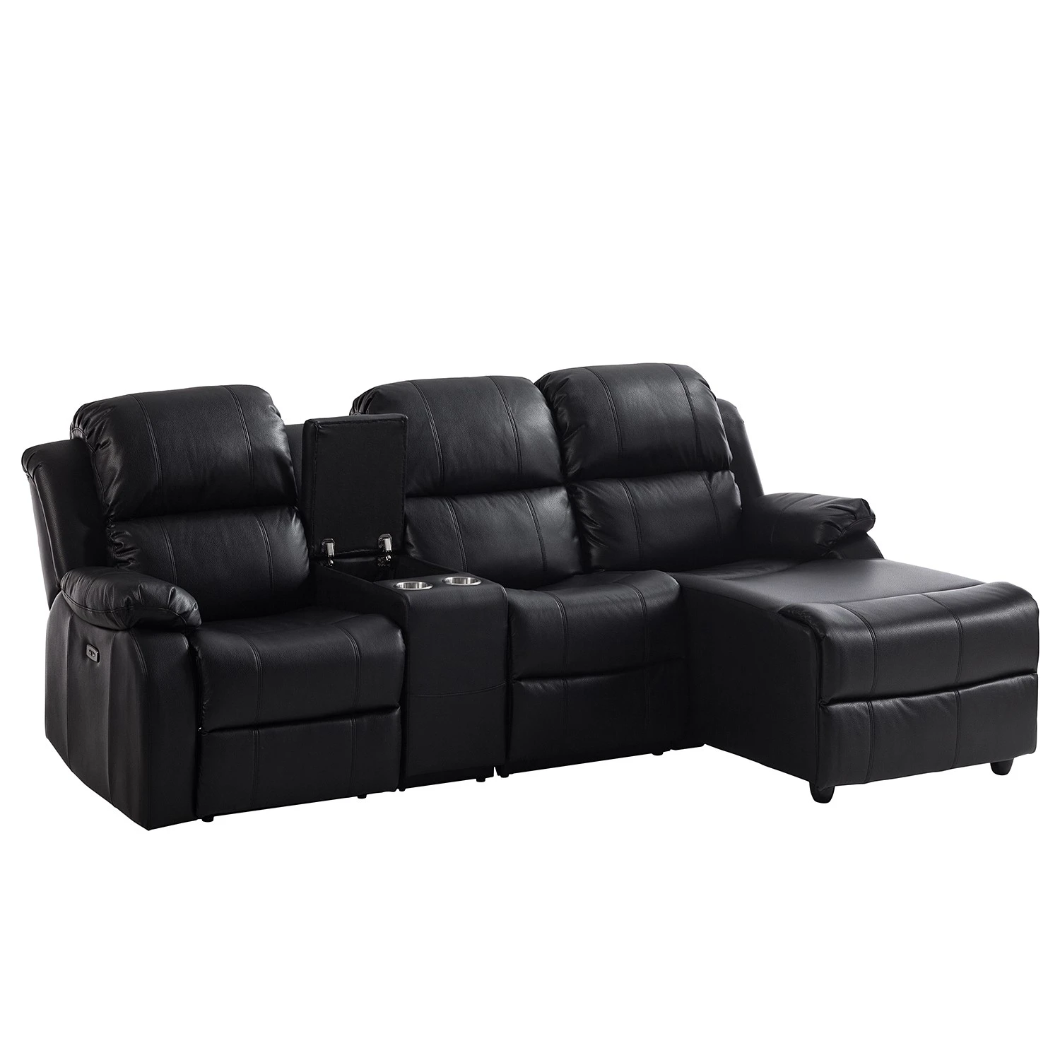 Modoform Ecksofa Mendis - Kunstleder - Schwarz - Ottomane davorstehend rechts 7 Modoform Ecksofa Mendis - Kunstleder - Schwarz - Ottomane davorstehend rechts – Bild 7