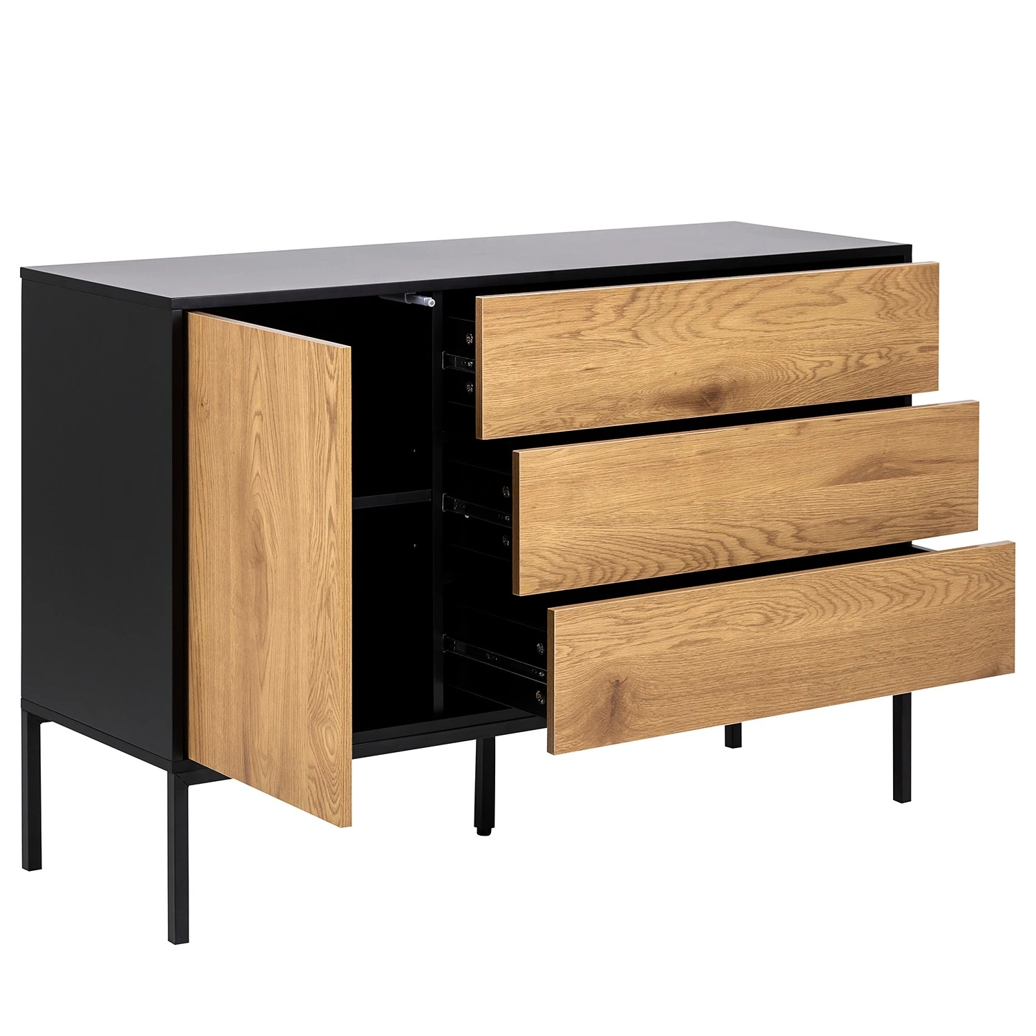 Red Living Sideboard Coogee II - Wildeiche Dekor / Schwarz 6 Red Living Sideboard Coogee II - Wildeiche Dekor / Schwarz – Bild 6