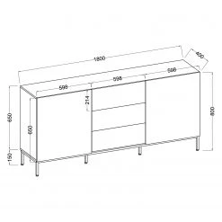 Fredriks Sideboard Meon - Grau -Wohnzimmermöbel boutique en ligne 1000201102 201002 15151100002 SKETCH DETAILS P000000001000201102 sketch