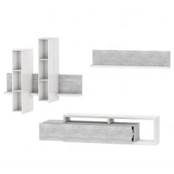 Loftscape Wohnwand Littor (3-teilig) - inkl. Beleuchtung - Weiß / Beton Dekor 13 Loftscape Wohnwand Littor (3-teilig) - inkl. Beleuchtung - Weiß / Beton Dekor -Wohnzimmermöbel boutique en ligne 1000202015 200203 11092900115 DETAILS P000000001000202015