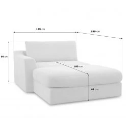 Fredriks Recamiere Dixwell - Flachgewebe - Grau - Armlehne davorstehend links -Wohnzimmermöbel boutique en ligne 1000202154 200304 18044900367 SKETCH DETAILS P000000001000202154 sketch