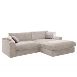 Fredriks Ecksofa Dixwell II - Flachgewebe - Kaschmir - Longchair davorstehend rechts