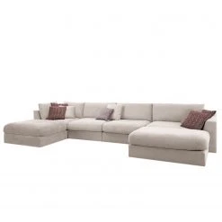 Fredriks Wohnlandschaft Dixwell II - Flachgewebe - Kaschmir - Ottomane davorstehend rechts