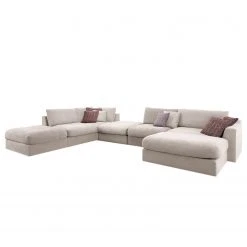 Fredriks Wohnlandschaft Dixwell III - Flachgewebe - Kaschmir - Ottomane davorstehend rechts