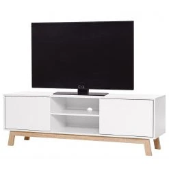 Norrwood TV-Lowboard Sinetta - Weiß / Eiche Dekor