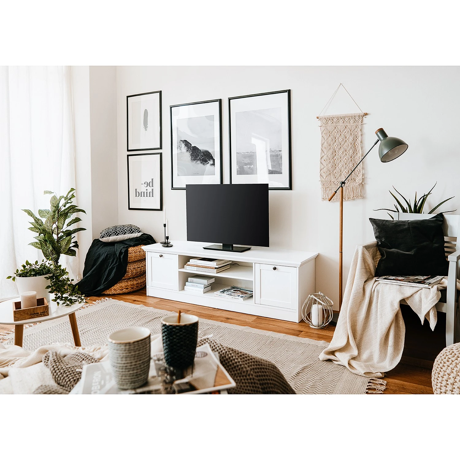 Norrwood TV-Lowboard Woodland - Weiß 4 Norrwood TV-Lowboard Woodland - Weiß – Bild 4