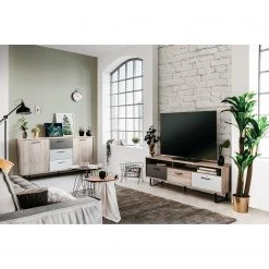 Norrwood TV-Lowboard Brookton - Mehrfarbig / Eiche Dekor -Wohnzimmermöbel boutique en ligne 1000202464 200124 09543600205 MOOD DETAILS P000000001000202464 mood