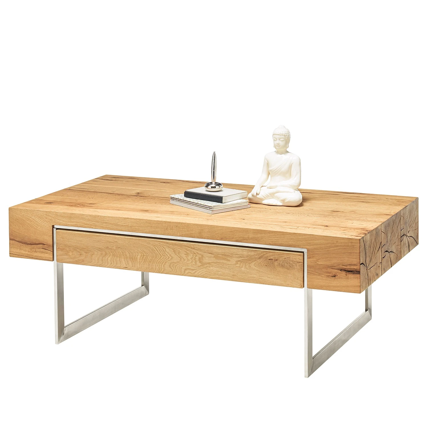 Loftscape Couchtisch Moab - Echtholzfurnier - Asteiche / Silber 5 Loftscape Couchtisch Moab - Echtholzfurnier - Asteiche / Silber – Bild 5