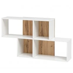 Schildmeyer Wandregal Padua - Weiß / Eiche Landhaus Dekor