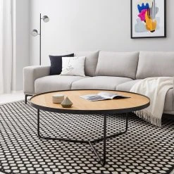 Fredriks Couchtischset Permet (2er-Set) - Echtholzfurnier - Eiche / Schwarz -Wohnzimmermöbel boutique en ligne 1000204348 200212 13333700003 MOOD DETAILS P000000001000204348 mood