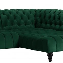 Loftscape Ecksofa Fireside II - Samt - Antikgrün - Ottomane davorstehend rechts -Wohnzimmermöbel boutique en ligne 1000204908 200312 11185100445 DETAILS P000000001000204908